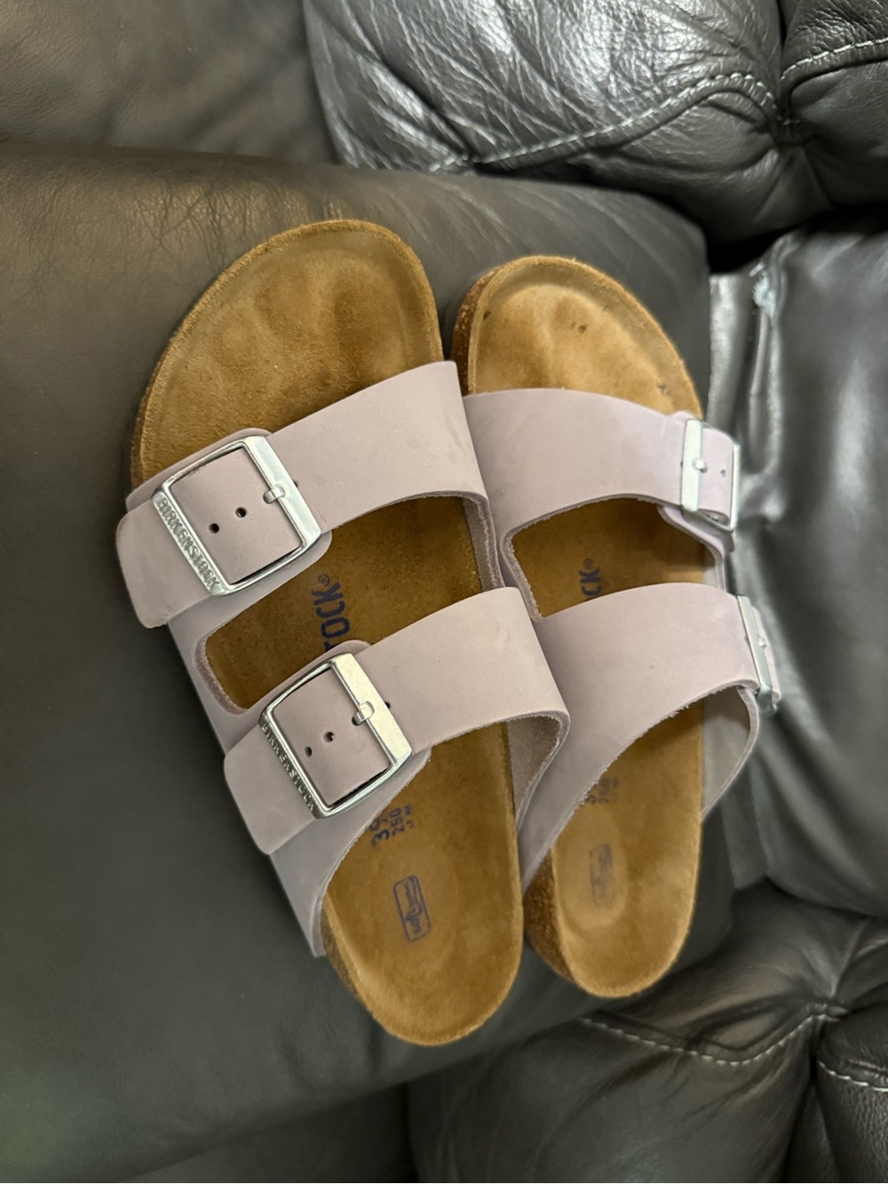Birkenstock Arizona Double Strap Sandals in London Fog (lavendar)